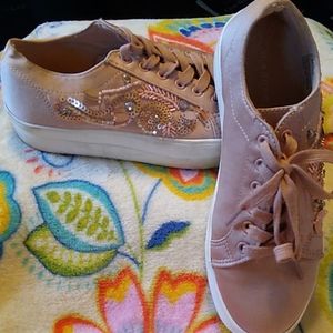 Madden girl light pink sneakers.